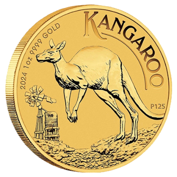 1 Unze Australian Kangaroo Goldmünze 2024 Australische Känguru Goldmünze 1 Unze