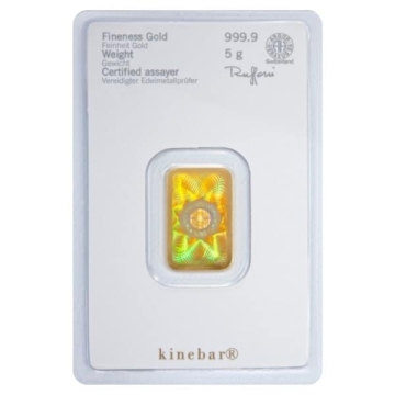 5 Gramm Kinebar® Goldbarren Heraeus