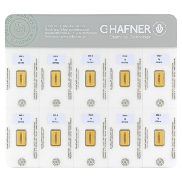 10x2 Gramm SmartPack Goldbarren C.HAFNER