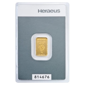 Produkt 2 Gramm Kinebar® Goldbarren Heraeus Foto