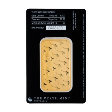 50 Gramm Goldbarren Perth Mint