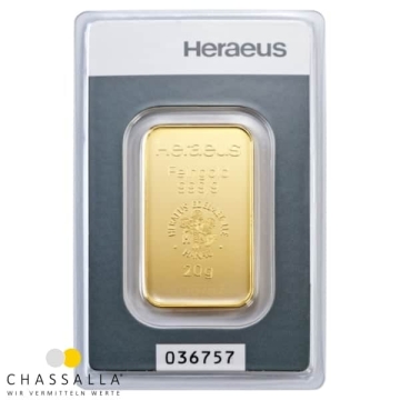 Produkt 20 Gramm Goldbarren Heraeus Foto