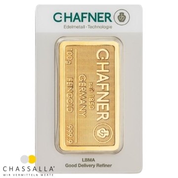 Produkt 100 Gramm Goldbarren C.HAFNER Foto