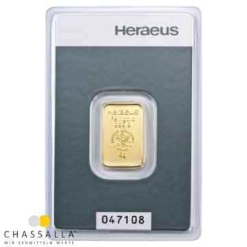 Produkt 5 Gramm Goldbarren Heraeus Foto