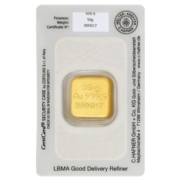 50 Gramm Goldbarren (gegossen) C.HAFNER