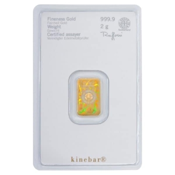 2 Gramm Kinebar® Goldbarren Heraeus