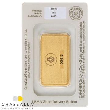 1 Unze (31,1 Gramm) Goldbarren C.HAFNER