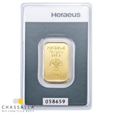 Produkt 10 Gramm Goldbarren Heraeus Foto