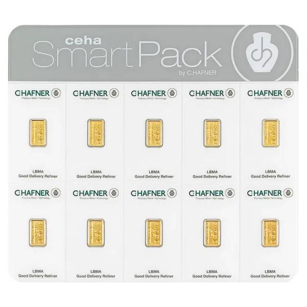 10x1 Gramm SmartPack Goldbarren C.HAFNER