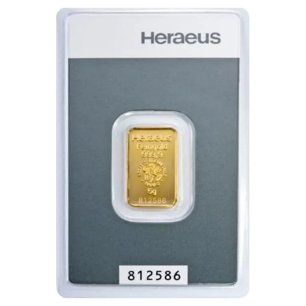 5 Gramm Kinebar® Goldbarren Heraeus