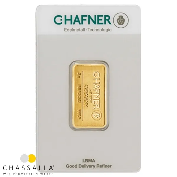 5 Gramm Goldbarren C.HAFNER