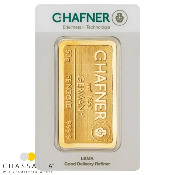 50 Gramm Goldbarren C.HAFNER