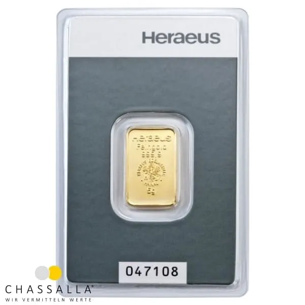 5 Gramm Goldbarren Heraeus
