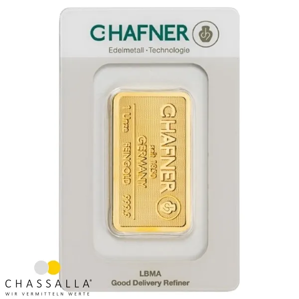 1 Unze (31,1 Gramm) Goldbarren C.HAFNER